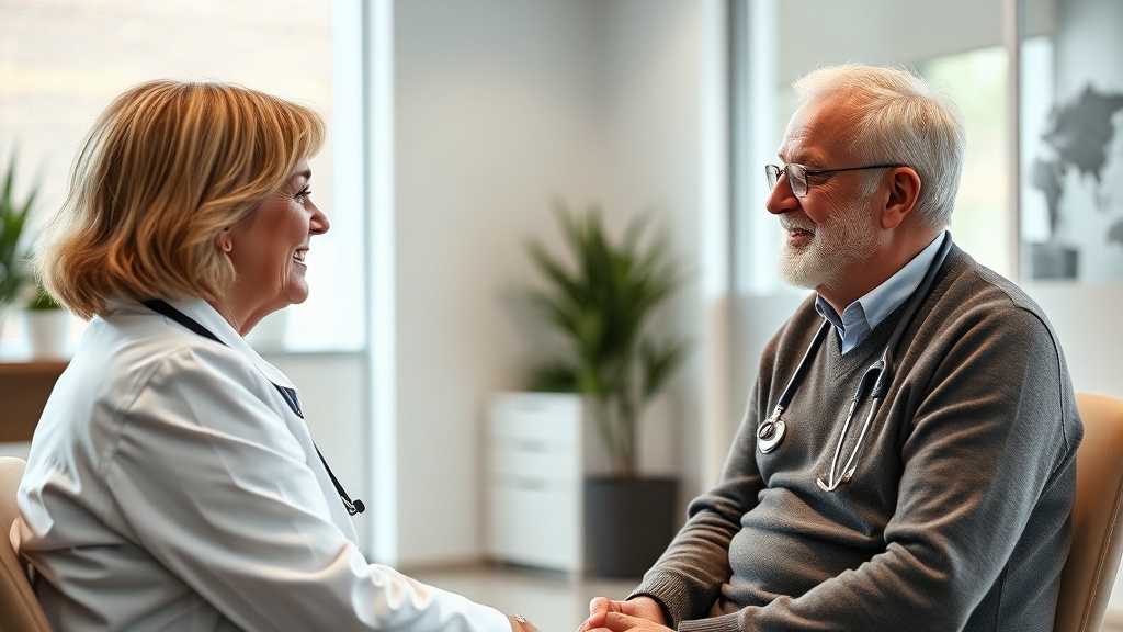 Huisarts in gesprek met een oudere patiënt